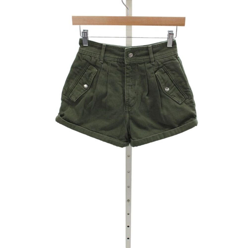 The Kooples Women Cargo Green Cotton Shorts Size 0